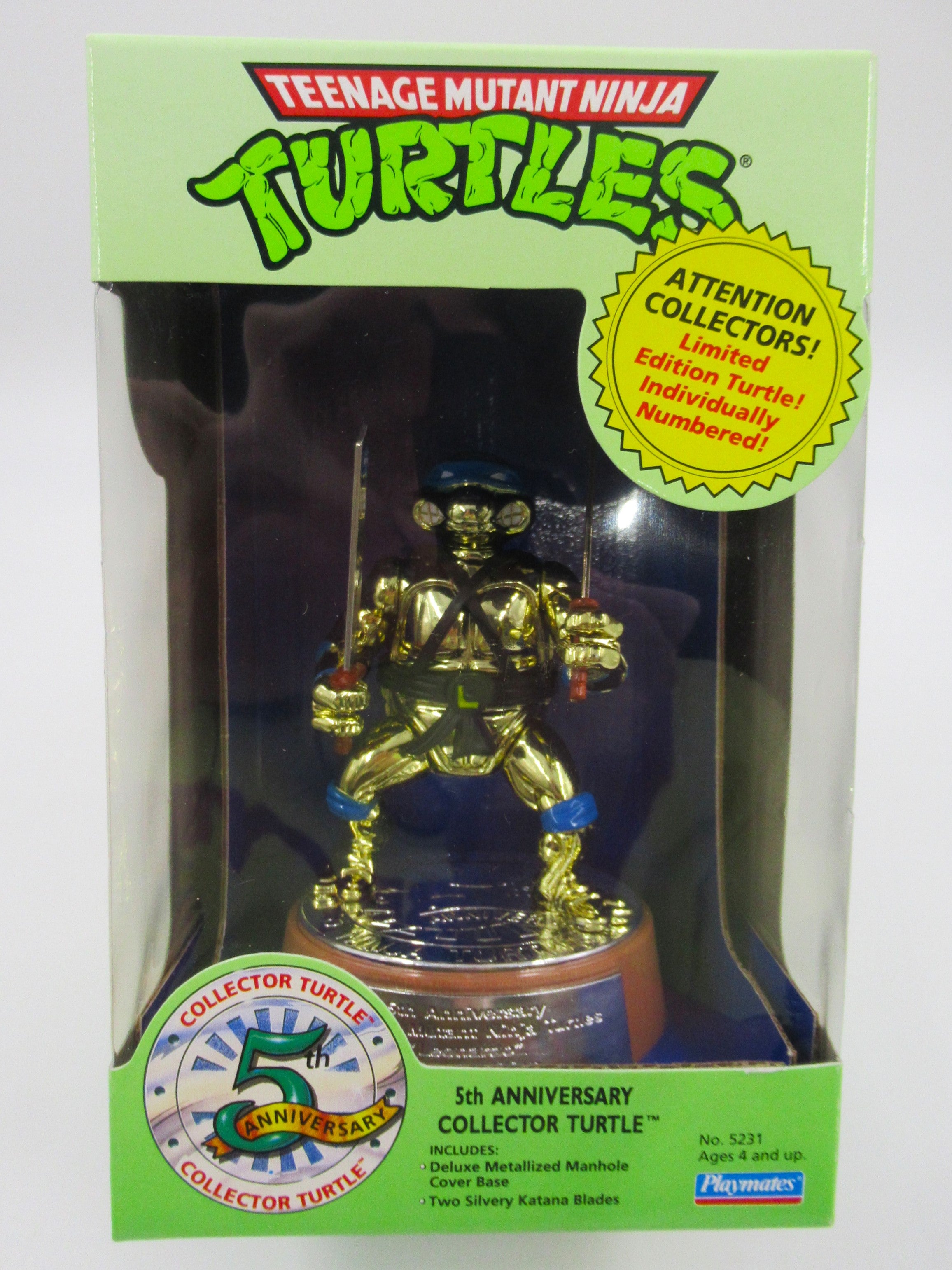 Teenage Mutant Ninja Turtles Limited Edition Leonardo 5th Anniversary Collector Turtle Figure TMNTs - Playmates (1992)